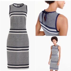 J. Crew sleeveless sheath dress in white and navy blue. Size Small